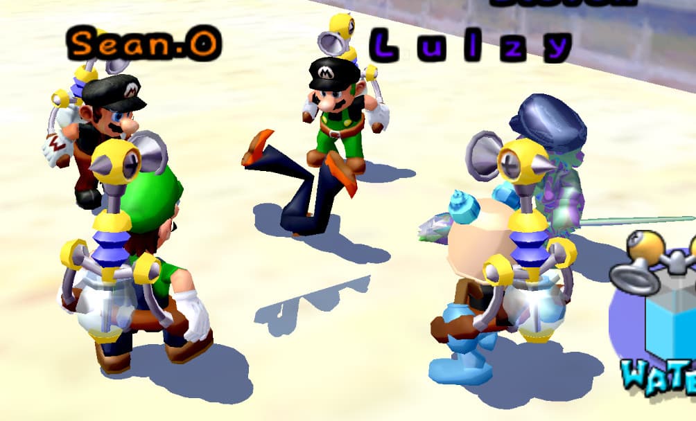 Online players using custom characters with visible name labels