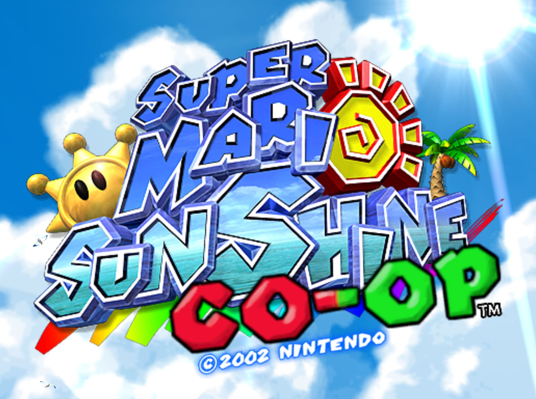 Super Mario Sunshine Co-op title screen